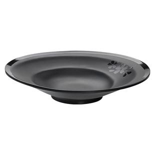 密胺餐具黑色餐盘防摔盘塑料碟上汤菜盘汤盘深盘仿瓷餐厅商用盘子