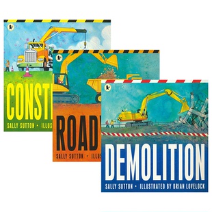 【自营】Demolition Roadworks Construction 工程机械认知绘本 挖掘机 交通工具 儿童科普 英语早教 亲子读物 英文原版进口图书