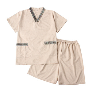 胸部双层女款汗蒸服浴服男酒店洗浴温泉按摩养生桑拿天丝棉麻大码