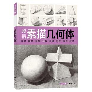 领悟素描几何体 8开临摹范本 素描石膏几何体起步入门基础教程书籍单个组合结构初学者对画照片写生技法美术教材正版