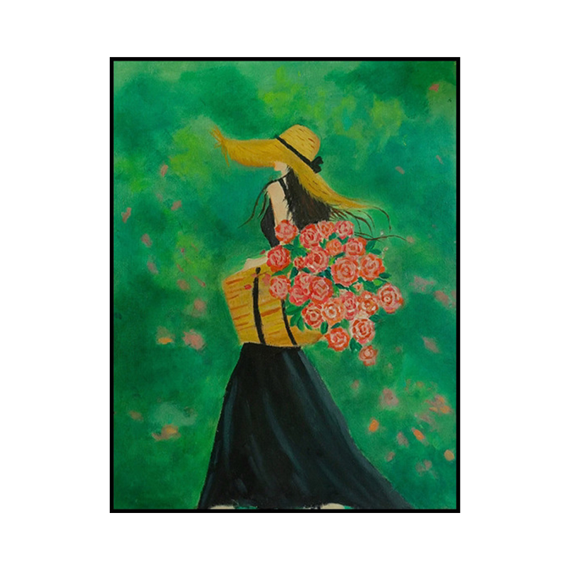 小众文艺少女花卉装饰画中古风客现代装饰画