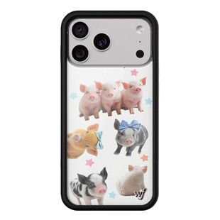 Wildflower小猪乐园手机壳Little Piggies适用苹果iPhone17/16/15/14/Pro/Max/Air硬壳全包保护套硅胶防摔wf