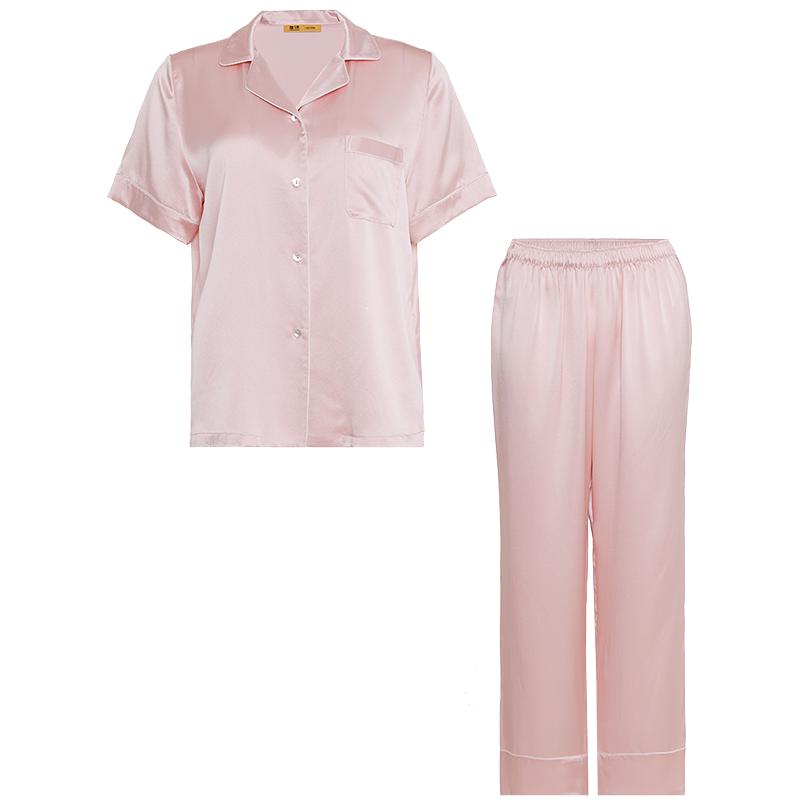 愛慕皇錦睡衣女春夏真絲短袖長褲家居服分身套裝HJ21485