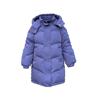 儿童羽绒服女童中长款加厚90白鸭绒男童中小童三防保暖女宝外套冬