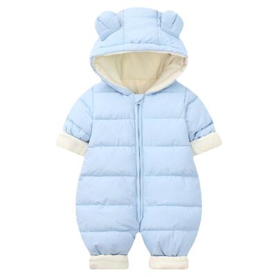 冬季外出加厚羽绒保暖爬服连体衣