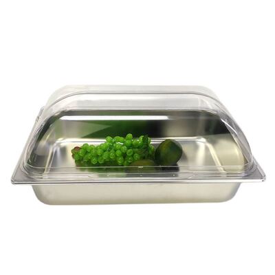 不锈钢熟食展示盘带滤网架透明盖