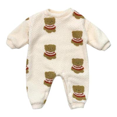 婴儿珊瑚绒睡衣宝宝小月龄连体