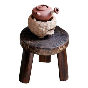 实木换鞋小凳子家用矮凳沙发垫脚儿童凳中古树墩凳民宿木头小圆凳