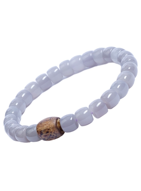 和田玉烟紫老型珠手串女士手链简约款百搭