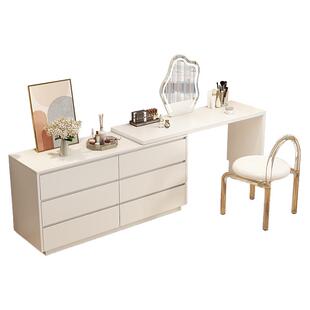 梳妆台卧室现代简约斗柜一体梳妆柜小户型轻奢床尾柜可伸缩化妆桌