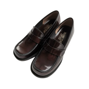 Haruta4710日本JK制服鞋英伦小皮鞋女粗跟单鞋圆头乐福鞋中跟学院