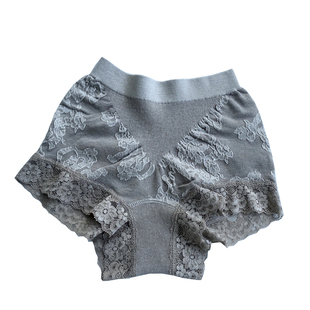 出口日单中腰一体成型收腹提臀性感蕾丝纯棉包臀女生甜美三角内裤