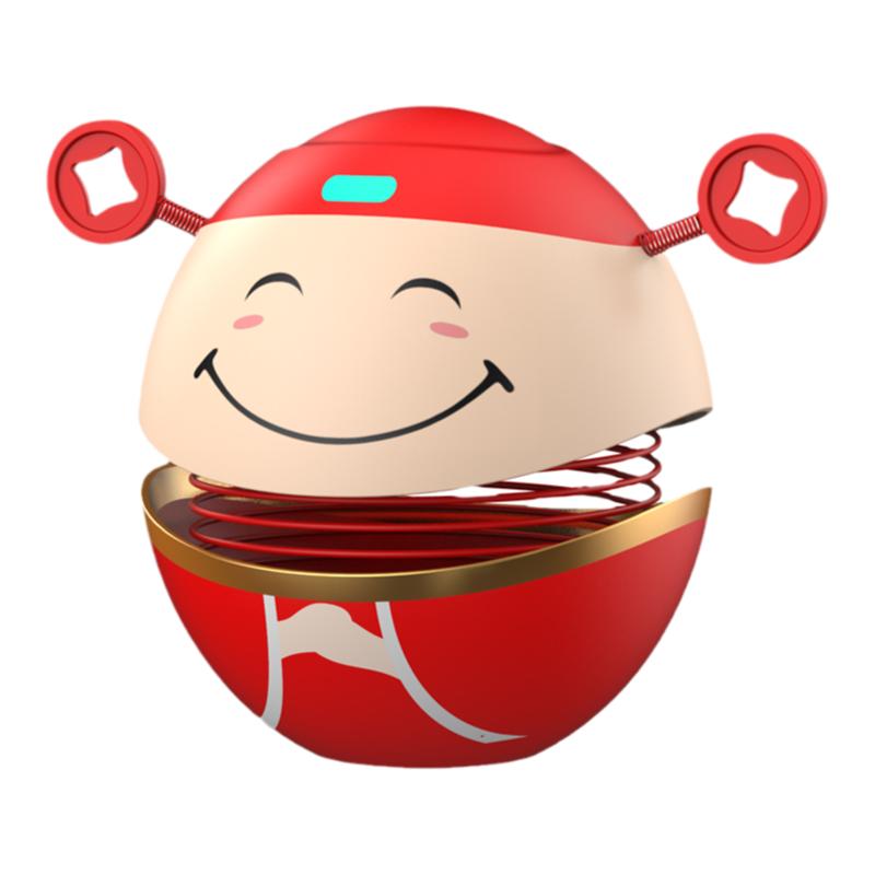 海清晰摇头财神爷双面表情摆件