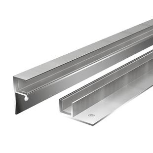 不锈钢F型玻璃卡槽下沉式淋浴房预埋U型瓷砖收口条卫生间隐藏隔断