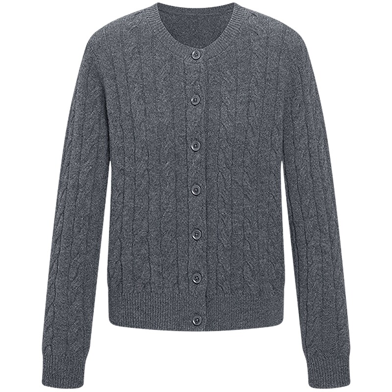 KBNE全羊毛针织衫修身毛衣小个子开衫2026秋季新款气质长袖上衣女