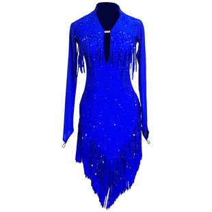 高档新款儿童拉丁舞服高档镶钻成人拉丁演出服专业拉丁舞花服比赛