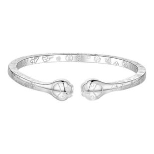 中国黄金吉言猫爪手镯银手镯银镯999纯银手镯送女友老婆生日礼物