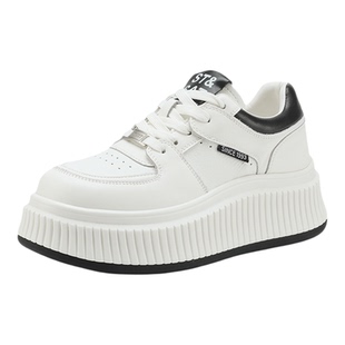 星期六超火女鞋小白鞋厚底增高板鞋2025秋冬新款女松糕运动休闲鞋