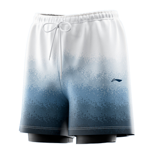 李宁泳裤男士五分双层速干防尴尬专业游泳裤泡温泉度假成人沙滩