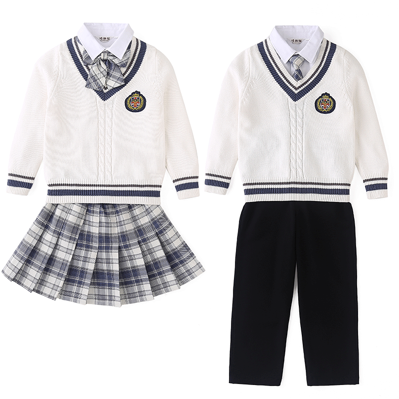 中小学生校服三件套JK马甲幼儿园园服春秋套装英伦学院风儿童班服