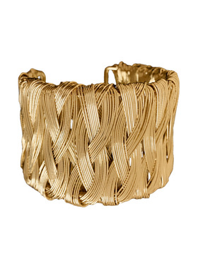 夸张金属欧美麻花宽版手镯