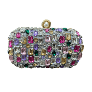 欧美跨境时尚彩色水钻包闪亮晚宴包镶钻宴会手拿包礼服晚装包