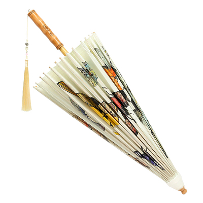 毕六福油纸伞防雨遮阳非遗手工遮雨汉服雨伞无味虫趣图古风伞