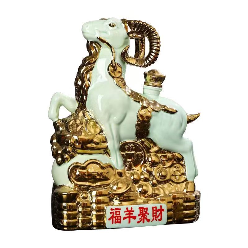 景德镇陶瓷羊年五斤密封酒坛