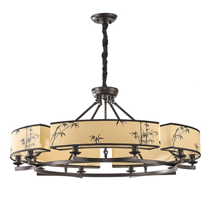 宋式美学客厅吊灯新中式禅意设计师彩绘主灯酒店餐厅包厢包间吊灯