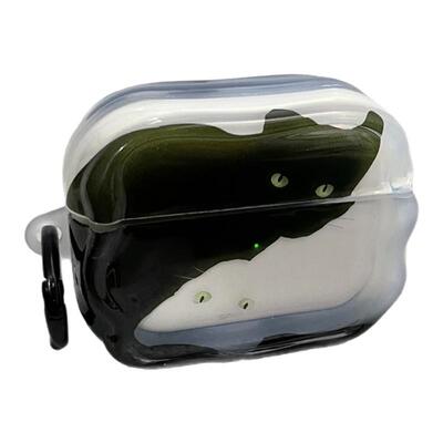 优品趣味黑白猫咪苹果pods耳机壳