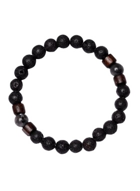 INS风手串火山熔岩石百搭手链珠子手串情侣手镯饰品火山熔岩手链