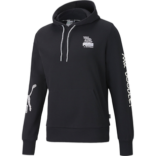 Puma/彪马新款男子时尚印花抽绳连帽休闲卫衣598639-01
