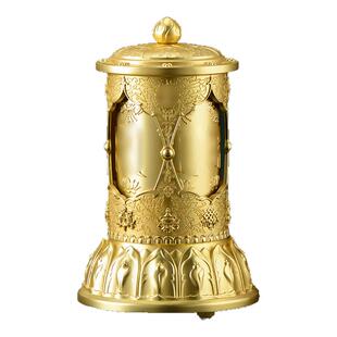 闯隆藏式电动转轮经筒 藏族转经简轮底座 桌面家用西藏转金桶摆件