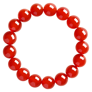 纯天然红玛瑙手链女款高级感官方旗舰店男士本命年马年红玛瑙手串