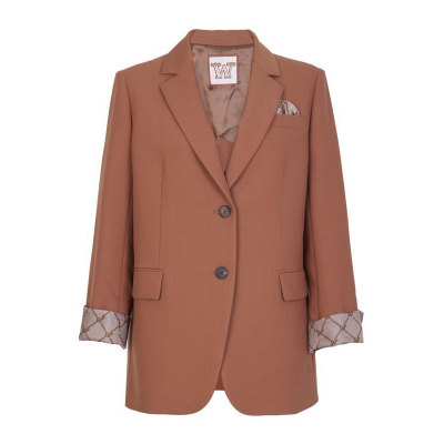 婉甸茶棕色西装外套商务风