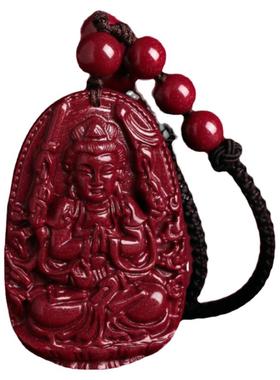 朱砂本命佛吊坠文殊菩萨生肖挂件