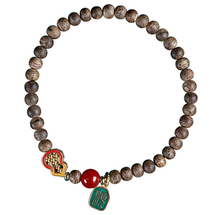 天然越南芽庄沉香手串女款保真虎斑纹老料木佛珠极细小珠手链多圈