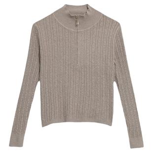 半拉链气质短款毛衣女秋冬女装2025新款小个子针织衫半高领打底衫