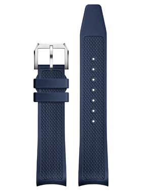 织纹氟橡胶表带适配IWC万国葡萄牙IW371609 1620金属弧形接口20mm