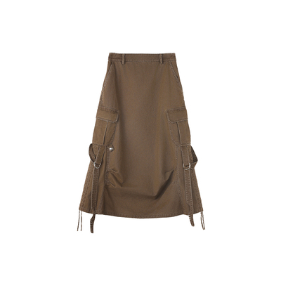 咆哮野兽仿旧水洗工装半裙