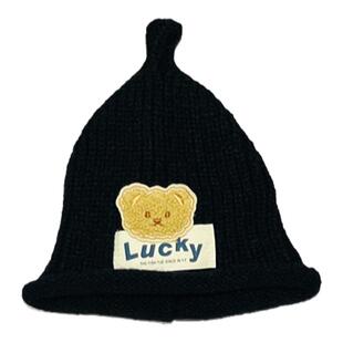 婴儿帽子秋冬款可爱奶嘴新生婴幼儿小熊男女宝宝毛线帽儿童针织帽