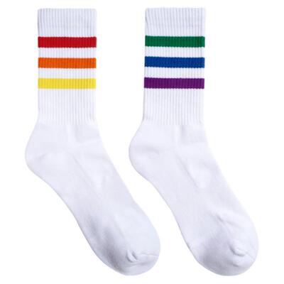 sockkon男士条纹健身精梳运动袜