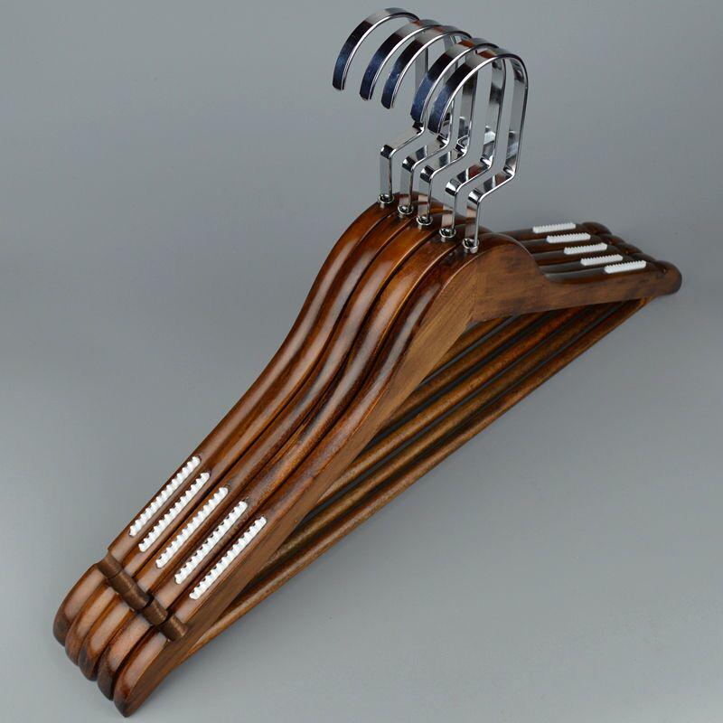 实木衣架子复古木质挂衣架批发防滑家用衣撑服装店无痕酒店晾衣架