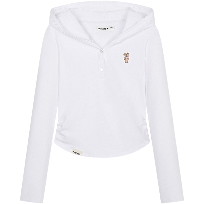 TEENIEWEENIE bearnova【精梳棉】2025年秋季新款连帽长袖针织T恤