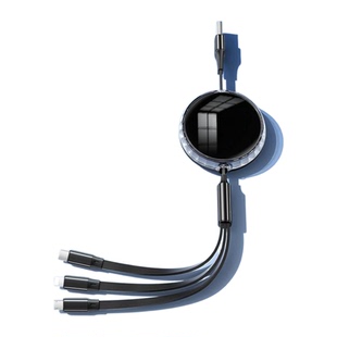 240W数据线充电线三合一一拖三快充三头适用于苹果华为安卓Typec手机iPad车载伸缩手机多功能通用线5A