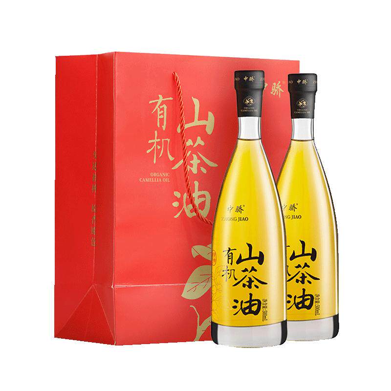 中骄山茶油500ML*4礼盒装双重有机特级初榨低温冷榨旗舰店食用油