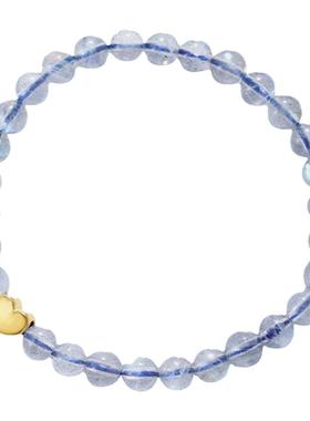 inlady女款天然灰月光黄金手链