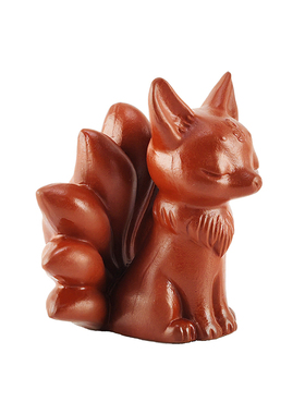 宜兴紫砂茶宠九尾狐摆件茶玩饰品