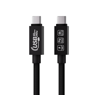 USB4全功能数据线双头Typec雷电4弯头一线通PD240W快充传输视频8K投屏适用苹果雷雳iphone17笔记本电脑1.2米