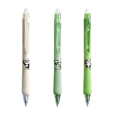 晨光熊猫小海绵按动可擦笔小学生专用三年级热可擦中性笔晶蓝ST头热敏可擦笔男孩磨易摩易摩擦魔擦笔芯替换芯